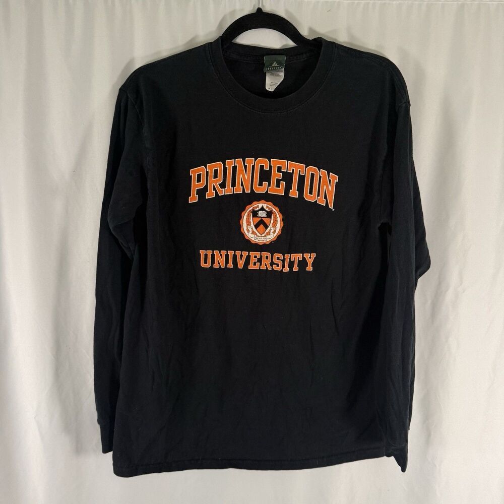 Princeton Shirt Men's Medium Black Long Sleeve Crew Neck Ivysport 100% Cotton